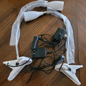 LimeLights 2 Desk Lamps Flexible Gooseneck Clip Light White